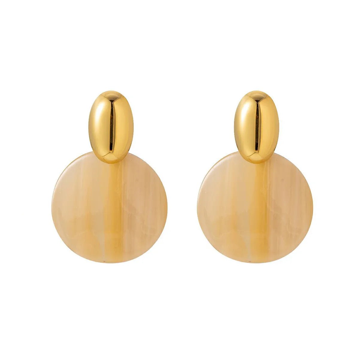 Pink, purple, green, amber, gray, light brown irregular earrings Gold 13*20mm oval + 34mm irregular round resin pieces - Asonjewelry