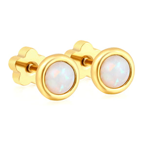 (Same as LPE16081G) 4 pairs of gold-plated stainless steel cartilage stud earrings - Asonjewelry