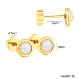 (Same as LPE16081G) 4 pairs of gold-plated stainless steel cartilage stud earrings - Asonjewelry