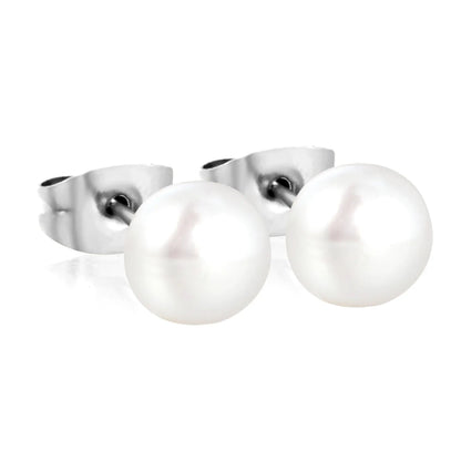 3mm/4mm/6mm/7mm/8mm/9mm/10mm bread pearl (freshwater pearl) butterfly earrings, steel color asonjewelry