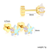 (Same as LPE16081G) 4 pairs of gold-plated stainless steel cartilage stud earrings - Asonjewelry