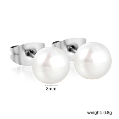 3mm/4mm/6mm/7mm/8mm/9mm/10mm bread pearl (freshwater pearl) butterfly earrings, steel color asonjewelry