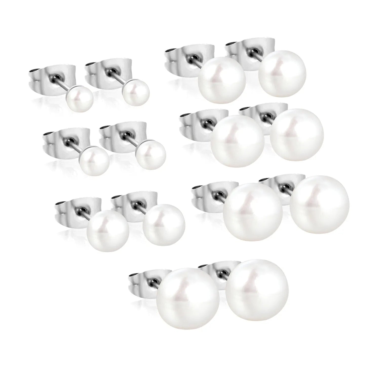 3mm/4mm/6mm/7mm/8mm/9mm/10mm bread pearl (freshwater pearl) butterfly earrings, steel color asonjewelry