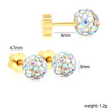 (Same as LPE16081G) 4 pairs of gold-plated stainless steel cartilage stud earrings - Asonjewelry