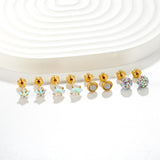 (Same as LPE16081G) 4 pairs of gold-plated stainless steel cartilage stud earrings - Asonjewelry
