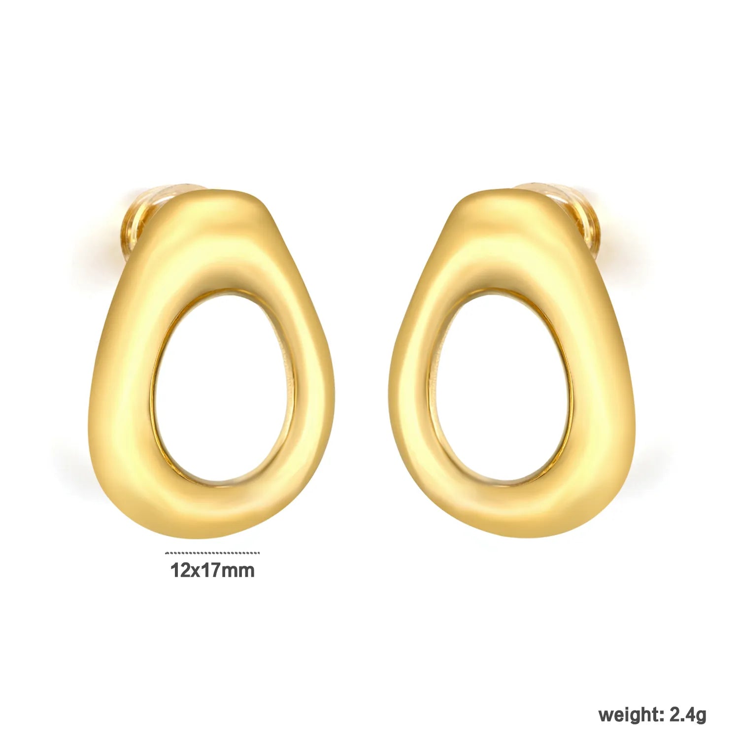 12*17mm Openwork Teardrop Earrings Gold + 9x 4mm Turquoise/Peridot Earrings Gold - Asonjewelry