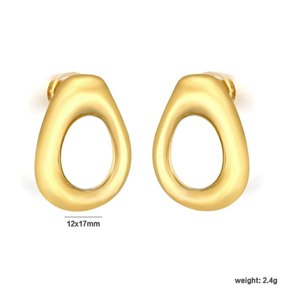 12*17mm Openwork Teardrop Earrings Gold + 9x 4mm Turquoise/Peridot Earrings Gold - Asonjewelry