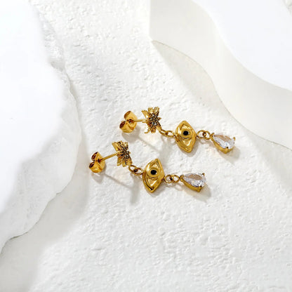 Earrings 10mm eight-pointed star 6.5*12.3mm marquise 5.8*7.7 drop diamond gold asonjewelry