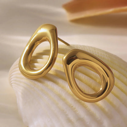 12*17mm Openwork Teardrop Earrings Gold + 9x 4mm Turquoise/Peridot Earrings Gold - Asonjewelry