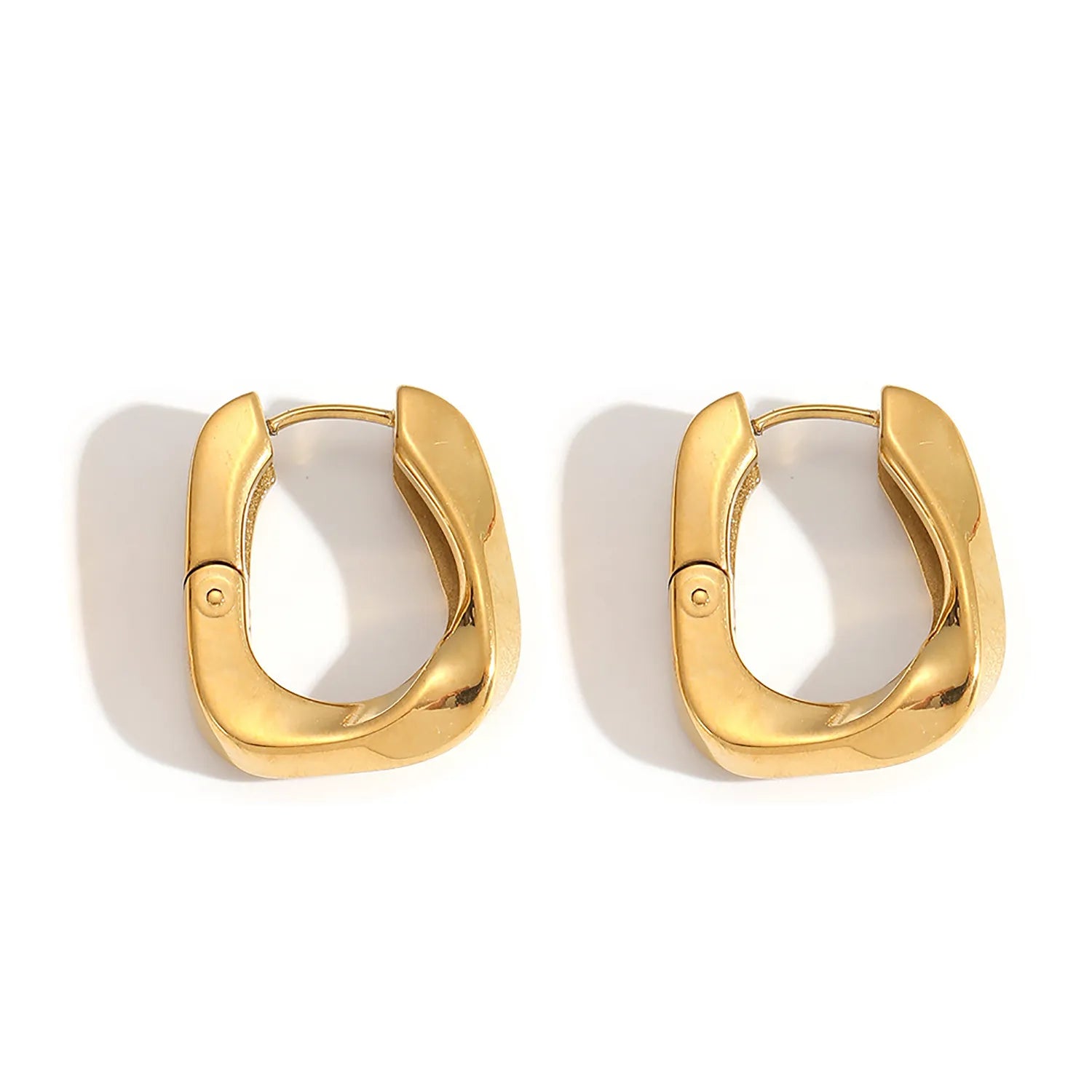 20*24.5mm twisted square earring clasp Steel color wire thickness 4*6mm gold - Asonjewelry