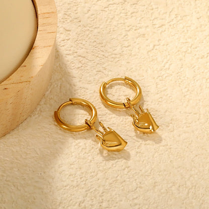 2.0*10mm Gold Plated Hand Gesture Earrings with 7*13mmSecure Inner Clasp | Dainty Minimalist Lightweight Hypoallergenic Everyday Wear Versatile Fashion Jewelry for Women & Girls asonjewelry