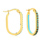 2.26 * 22mm oval-shaped geometric band with white/purple/blue/pink/orange diamonds, ear hooks, golden color asonjewelry