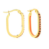 2.26 * 22mm oval-shaped geometric band with white/purple/blue/pink/orange diamonds, ear hooks, golden color asonjewelry