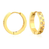 15.5 inch 4*20mm circular irregular CNC-set diamond earrings in gold color asonjewelry
