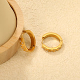 15.5 inch 4*20mm circular irregular CNC-set diamond earrings in gold color asonjewelry