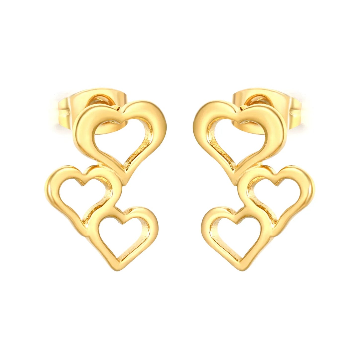 Gold Irregular Heart Stud Earrings 12*16mm Minimalist Love Shape Earrings for Women Daily Casual Office Party Wear Fashion Jewelry asonjewelry