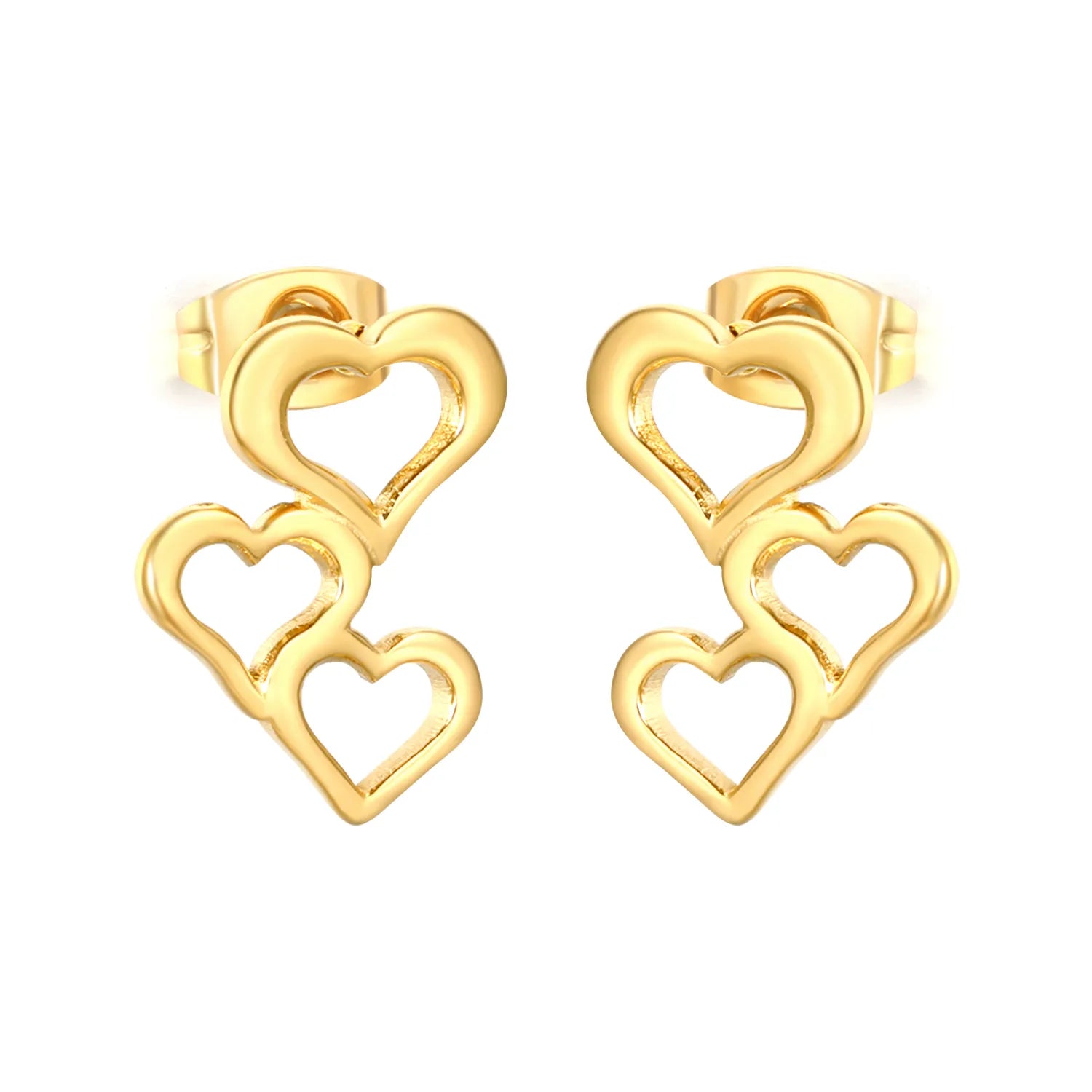 Gold Irregular Heart Stud Earrings 12*16mm Minimalist Love Shape Earrings for Women Daily Casual Office Party Wear Fashion Jewelry asonjewelry