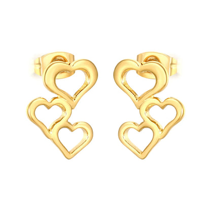 Gold Irregular Heart Stud Earrings 12*16mm Minimalist Love Shape Earrings for Women Daily Casual Office Party Wear Fashion Jewelry asonjewelry