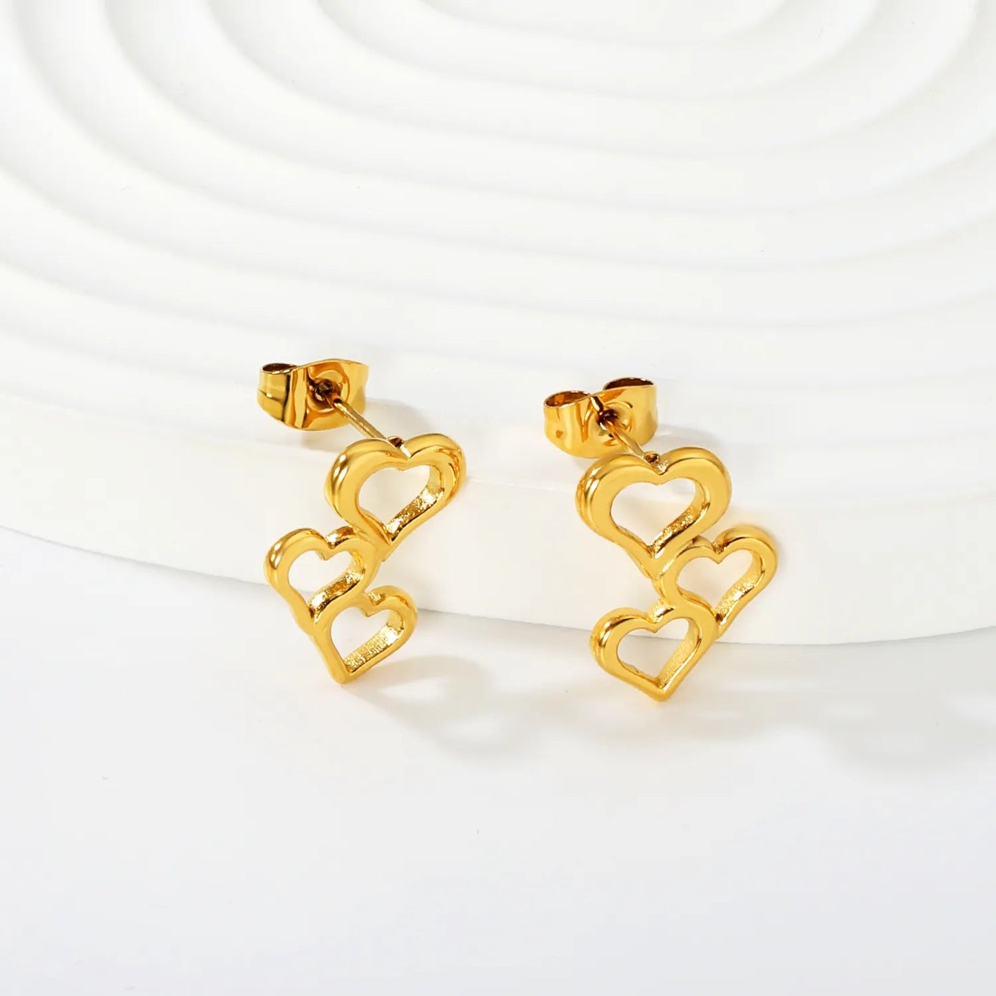 Gold Irregular Heart Stud Earrings 12*16mm Minimalist Love Shape Earrings for Women Daily Casual Office Party Wear Fashion Jewelry asonjewelry