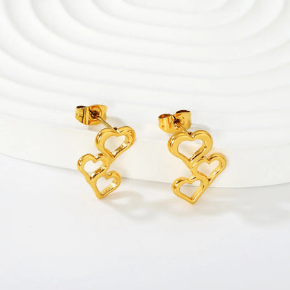 Gold Irregular Heart Stud Earrings 12*16mm Minimalist Love Shape Earrings for Women Daily Casual Office Party Wear Fashion Jewelry asonjewelry