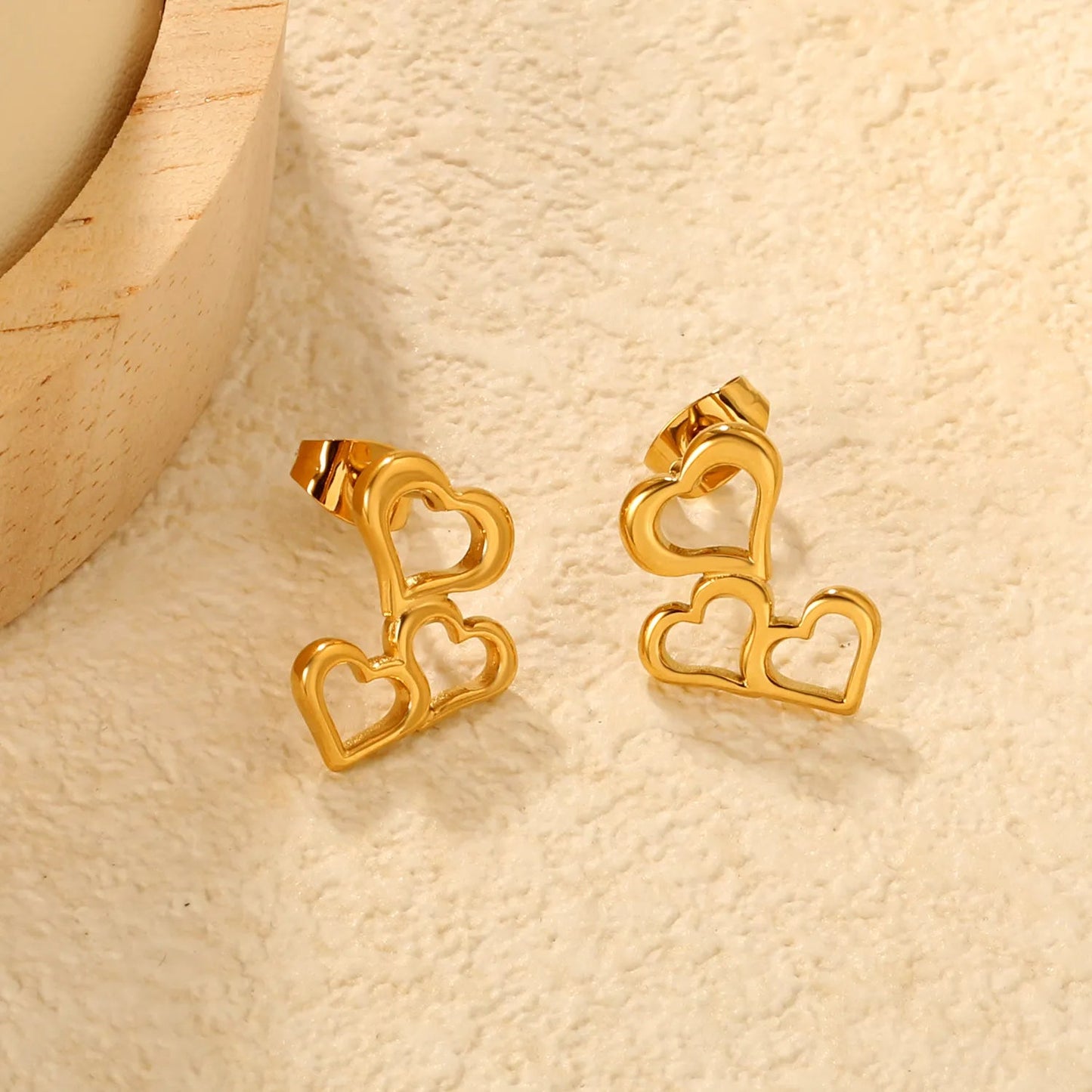 Gold Irregular Heart Stud Earrings 12*16mm Minimalist Love Shape Earrings for Women Daily Casual Office Party Wear Fashion Jewelry asonjewelry