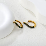 24mm high 17mm outer diameter Geometric hollowed-out waterdrop-shaped gemstone-cut emerald earrings Gold