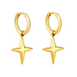 2.0* 10mm ear hook 3.8mm lathe ring 12.7*16.3mm cross-shaped earring steel color/golden asonjewelry