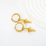 2.0* 10mm ear hook 3.8mm lathe ring 12.7*16.3mm cross-shaped earring steel color/golden asonjewelry