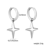 2.0* 10mm ear hook 3.8mm lathe ring 12.7*16.3mm cross-shaped earring steel color/golden asonjewelry