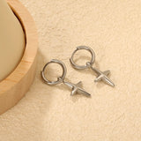 2.0* 10mm ear hook 3.8mm lathe ring 12.7*16.3mm cross-shaped earring steel color/golden asonjewelry