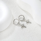 2.0* 10mm ear hook 3.8mm lathe ring 12.7*16.3mm cross-shaped earring steel color/golden asonjewelry