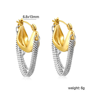 6.8*13mm handbag chain tassel earring intergold asonjewelry