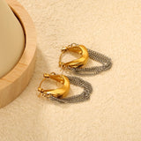 6.8*13mm handbag chain tassel earring intergold asonjewelry