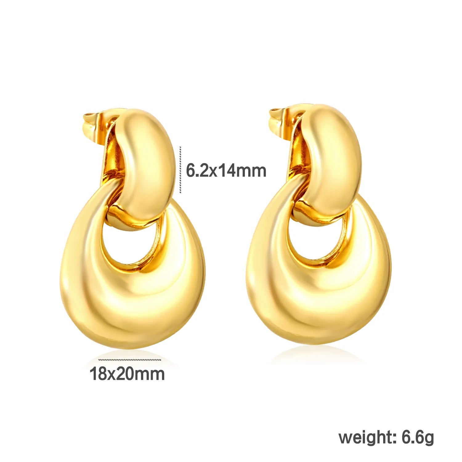 6.2*14mm Hollow Tube Bead with 18*20mm Hollow Teardrop Pendant Earrings, Steel Color asonjewelry