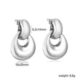 6.2*14mm Hollow Tube Bead with 18*20mm Hollow Teardrop Pendant Earrings, Steel Color asonjewelry