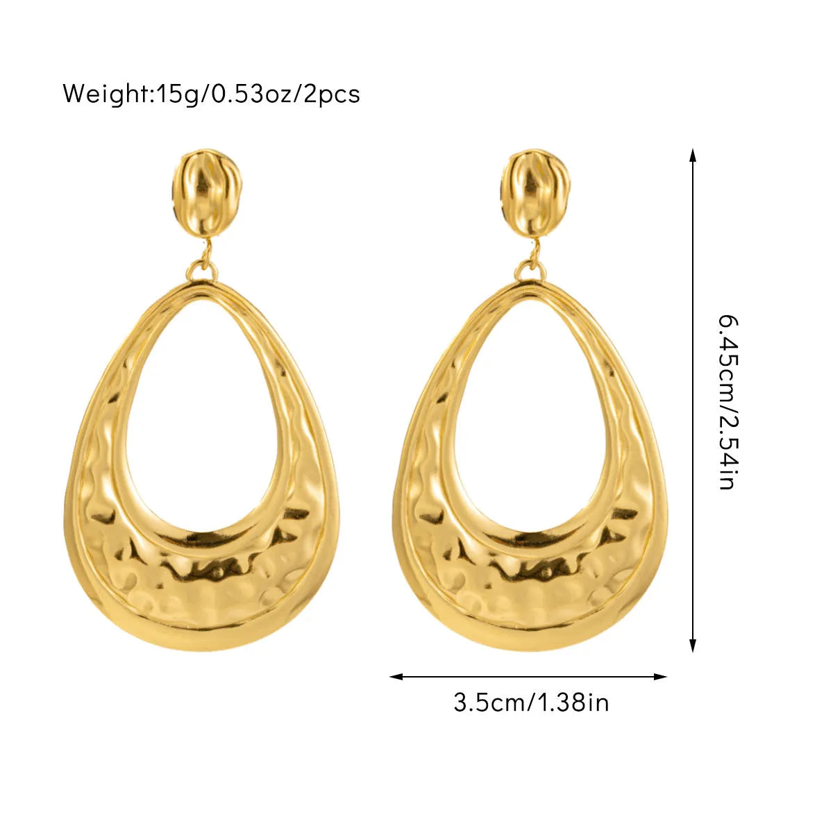 Wholesale Original design women's Stainless steel earrings From 2.46x3.68cm-6.45x3.5cm small jewelry simple 18K gold earrings Asonjewelry