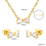 Brogan white diamond/pink diamond stud earrings: 9.3*5mm. Necklace: 9.3*5mm. 0.35 cross chain. 40 + 5cm + 6mm round tail tag.