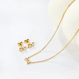 Brogan white diamond/pink diamond stud earrings: 9.3*5mm. Necklace: 9.3*5mm. 0.35 cross chain. 40 + 5cm + 6mm round tail tag.