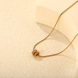 2*8.64mm hollow three-ring set with diamonds 1.2mm round snake chain 40+5+6mm round tail pendant necklace in gold asonjewelry
