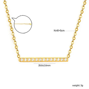29.6 * 2.6mm single-cut CNC diamond pendant with 0.4 cross chain, 40 + 5cm + 6mm round tail tag. Necklace in gold asonjewelry