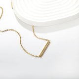 29.6 * 2.6mm single-cut CNC diamond pendant with 0.4 cross chain, 40 + 5cm + 6mm round tail tag. Necklace in gold asonjewelry