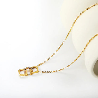 9.7mm wide smooth geometric hollowed design 9.7mm mnc diamonds0.4 cross chain. 45+5cm+6mm round tail Necklace Gold asonjewelry