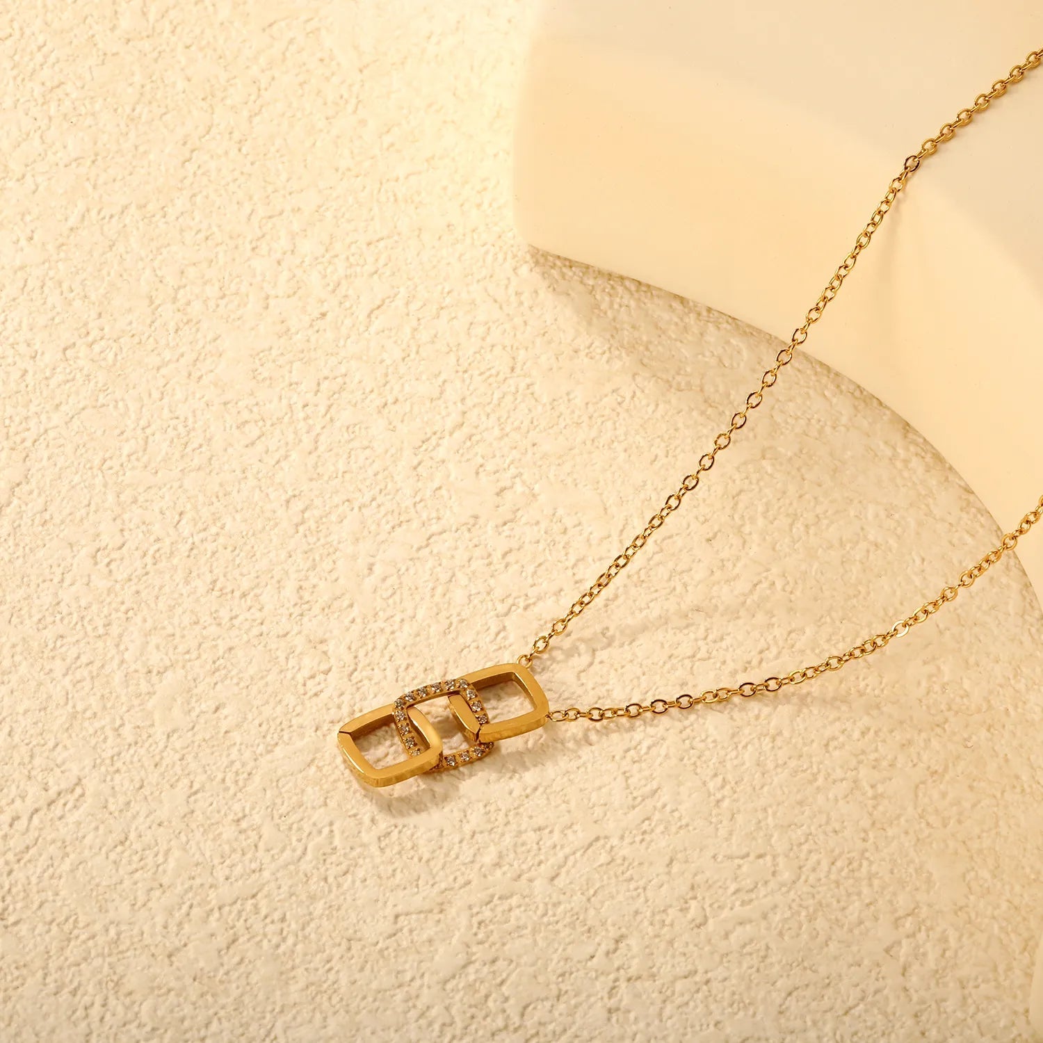 9.7mm wide smooth geometric hollowed design 9.7mm mnc diamonds0.4 cross chain. 45+5cm+6mm round tail Necklace Gold asonjewelry