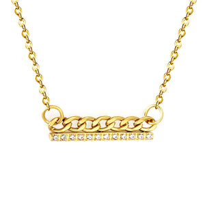 20*2mm single-cut CNC white diamond 3mm NK chain accessory 0.35 cross chain 42 + 5cm + 6mm round tail label necklace gold asonjewelry