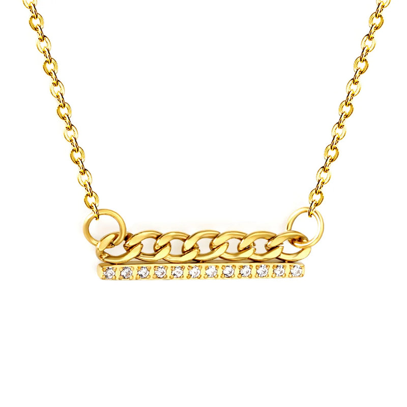 20*2mm single-cut CNC white diamond 3mm NK chain accessory 0.35 cross chain 42 + 5cm + 6mm round tail label necklace gold asonjewelry