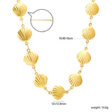 12*12.9mm 21 hollow shell accessories 45+5cm+6mm round tail brand necklace gold asonjewelry
