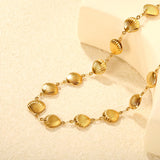 12*12.9mm 21 hollow shell accessories 45+5cm+6mm round tail brand necklace gold asonjewelry