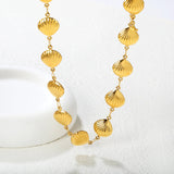 12*12.9mm 21 hollow shell accessories 45+5cm+6mm round tail brand necklace gold asonjewelry