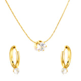 (Same as LPS50801G) Round Diamond Pendant Necklace and Earring Set in Gold - Asonjewelry