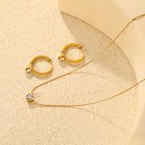 (Same as LPS50801G) Round Diamond Pendant Necklace and Earring Set in Gold - Asonjewelry